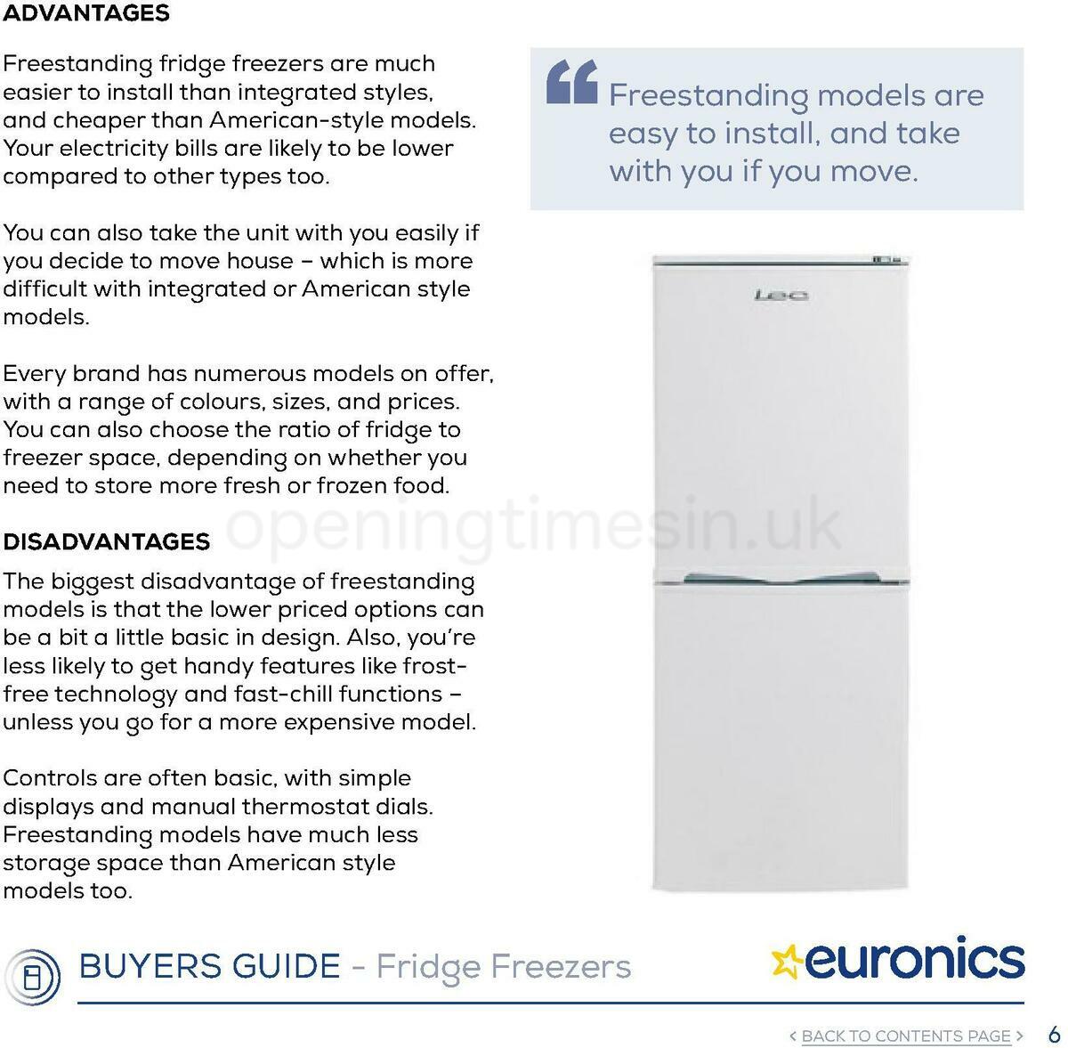Euronics Fridge Freezers Buyers Guide Offers & Special Buys from 1 January Page 6