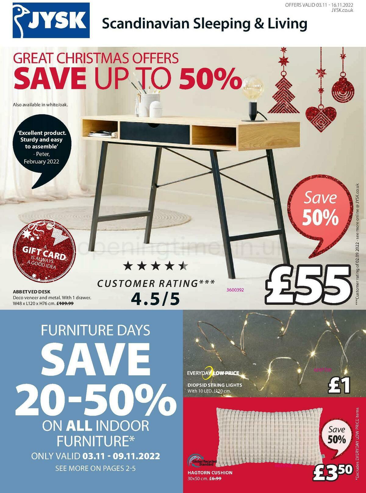 JYSK Offers & Great savings from 3 November