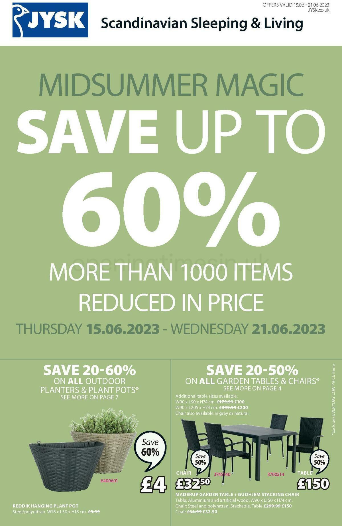 JYSK Offers & Great savings from 15 June