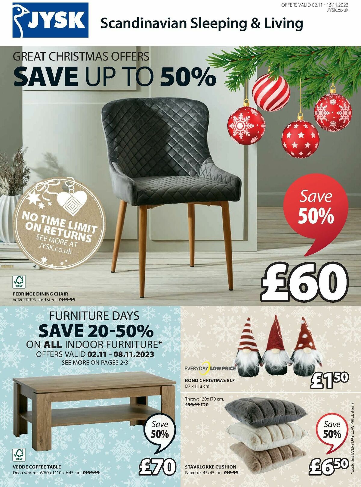 JYSK Offers & Great savings from 2 November