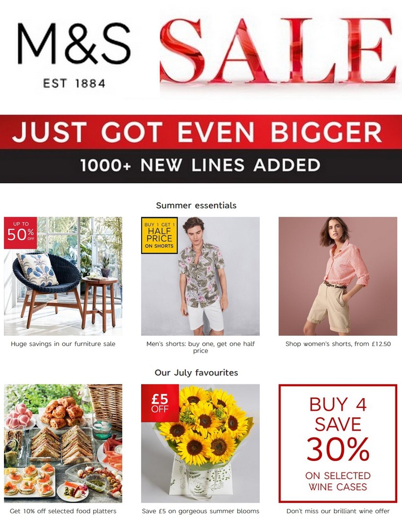 M&S Marks and Spencer Offers & Great savings from 9 July
