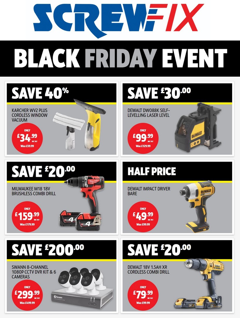 Screwfix Best Offers & Special Buys from 25 November