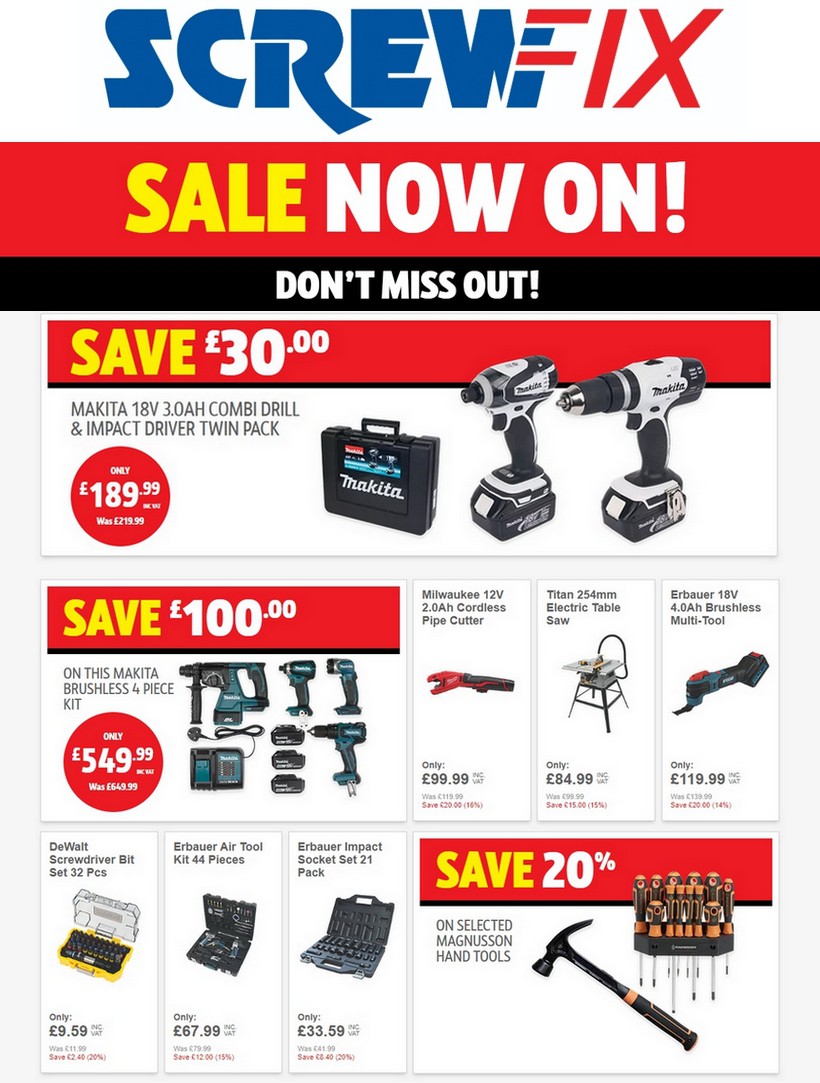 Screwfix Best Offers & Special Buys from 21 December
