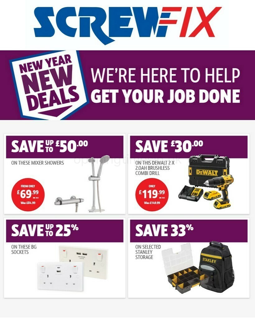 Screwfix Best Offers & Special Buys from 4 January