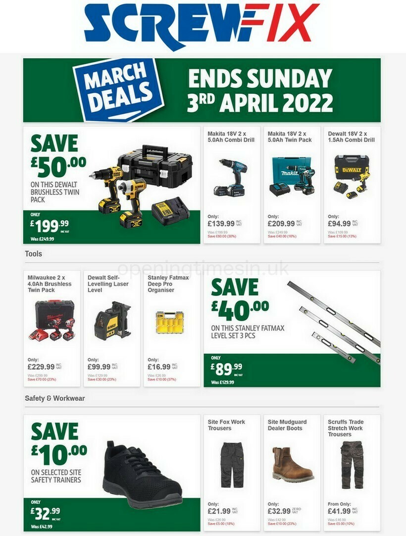 Screwfix Best Offers & Special Buys from 7 March