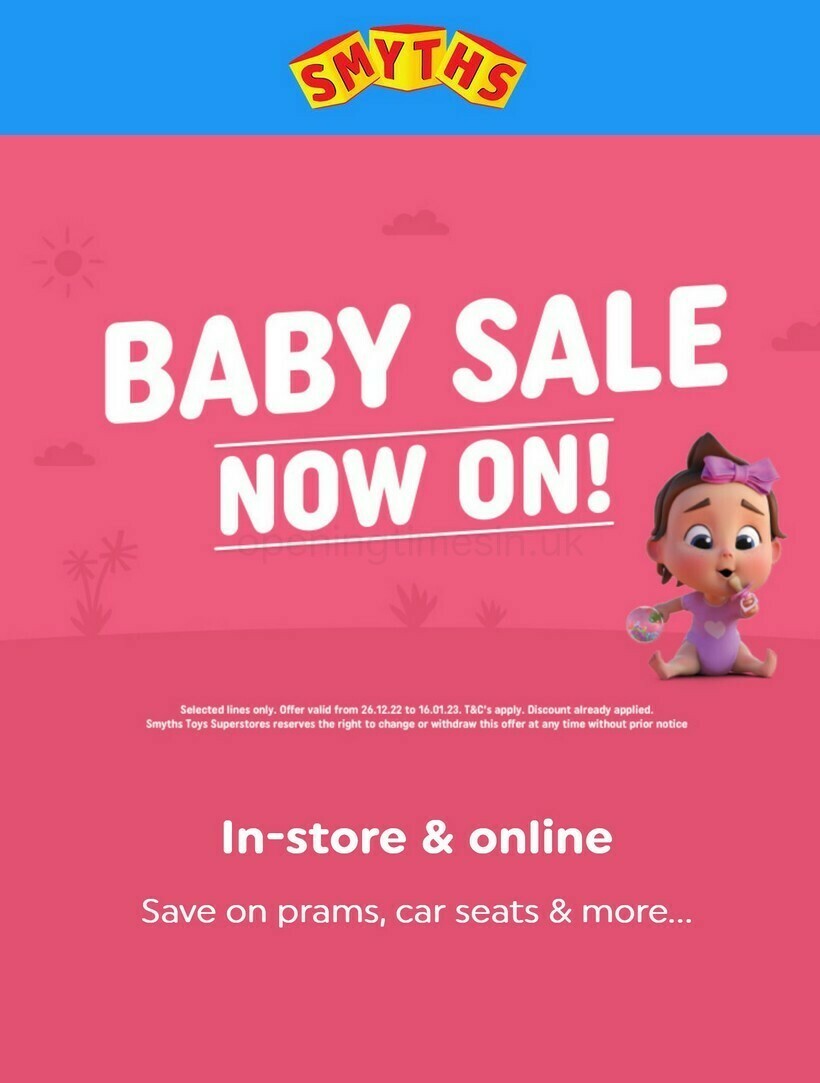 Smyths Toys Baby Sale Best offers & Special Buys from 26 December