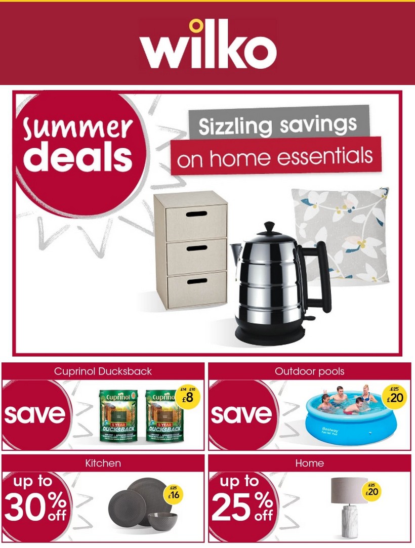 Wilko Best Offers and New Products from 3 July