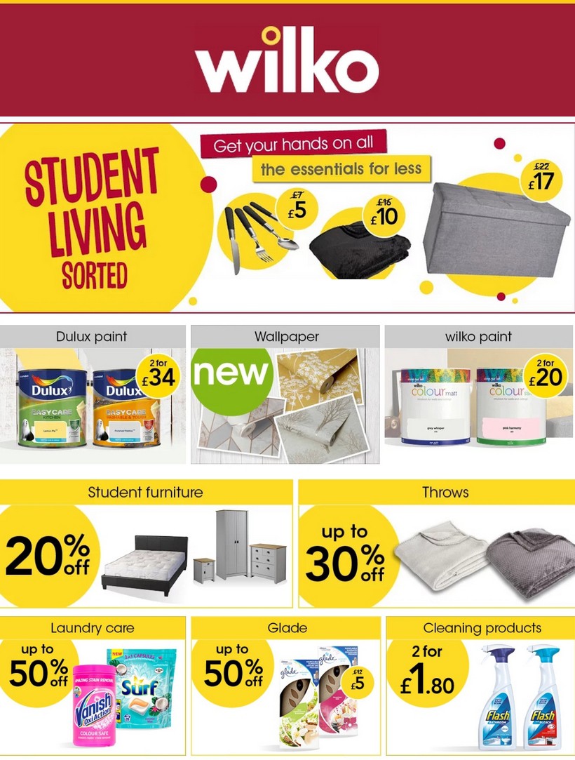 Wilko Best Offers and New Products from 18 August