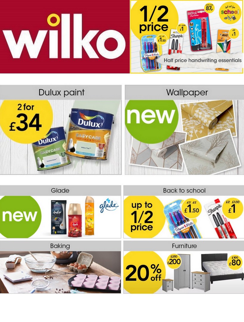 Wilko Best Offers and New Products from 2 September