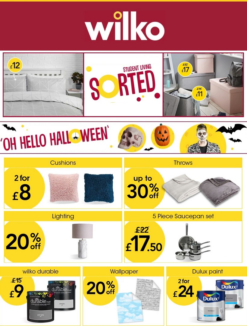 Wilko Best Offers and New Products from 21 September