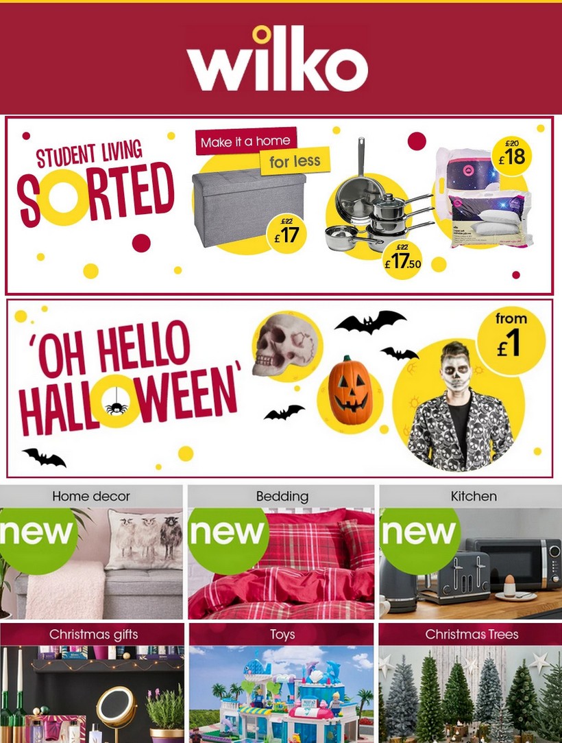 Wilko Best Offers and New Products from 8 October